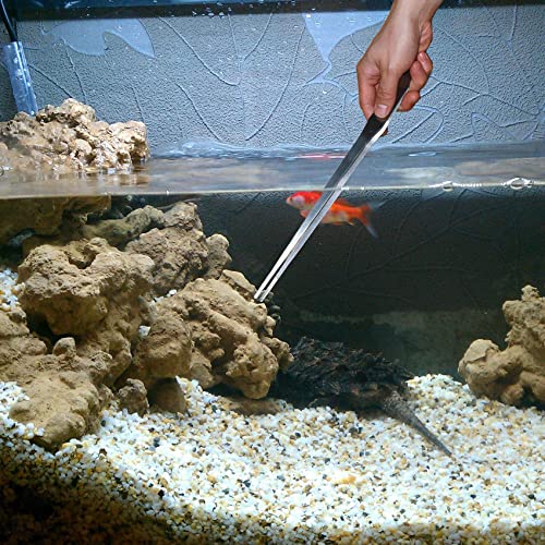 OIIKI 2PCS Stainless Steel Tongs Tweezers, 15 inch Staright Tongs Tweezer | Polished Extra-Long 15 inch Curved Aquarium Tweezer with Precision Serrated Tips for Garden, Kitchen, Indoor & Outdoor - size: 15 inch Straight & Curved (2 PCS)