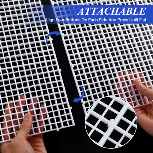 8 Pcs Aquarium Fish Tank Divider, Plastic Egg Crate, Aquarium Filter Bottom Tray, Fish Tank Isolation Board, Fish Tank Separator with 10 Pcs Suction Cups, 11.8 × 11.8 in