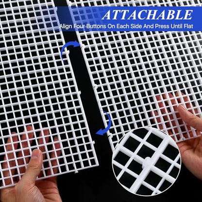 8 Pcs Aquarium Fish Tank Divider, Plastic Egg Crate, Aquarium Filter Bottom Tray, Fish Tank Isolation Board, Fish Tank Separator with 10 Pcs Suction Cups, 11.8 × 11.8 in