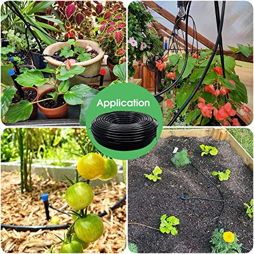 Maotong 100FT 1/4 inch Drip Irrigation Tubing Distribution Hose Tube for Garden Irrigation System - size: 100FT 1/4" Distribution Tubing