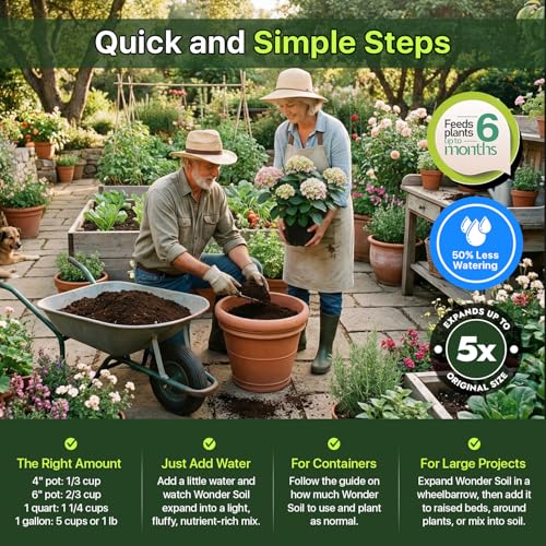 | Organic Potting Soil | 12 QUARTS of Ready to Plant Coco Coir Fully Loaded with Nutrients | 3 LBS Bag Expands to 12 Quarts of Indoor Outdoor Soil | Incl Worm Castings, Perlite