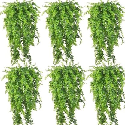 PINVNBY Reptile Plants Hanging Fake Vines Boston Climbing Terrarium Plant with Suction Cup for Bearded Dragons Lizards Geckos Snake Pets Hermit Crab and Tank Habitat Decorations (6 Pack) - size: 6PCS