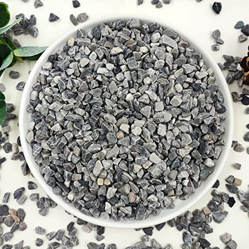 2LB Succulent and Cactus Gravel Pebbles, 1/5 Inch Stones Grey | Polished River Rocks for Plants, Vases, Aquariums, Terrarium and Outdoor Gardening - color: Grey, size: 2 Pounds