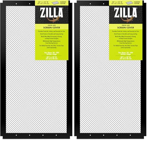 Zilla Reptile Terrarium Covers Fresh Air Screen, 20x10-inch (Pack of 2) - size: 20" x 10" (Pack of 2)