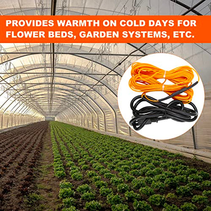 Soil Heating Cable 49 Ft Electric Soil Warming Cable Greenhouse Plant Soil Heater Cable Keep Soil Warm for Soil, Garden, Cold Frame - size: 49ft