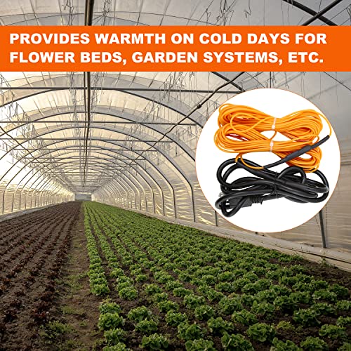 Soil Heating Cable 25 Ft Electric Soil Warming Cable Greenhouse Plant Soil Heater Cable Keep Soil Warm for Soil, Garden, Cold Frame - size: 25ft