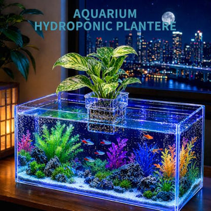 Aquarium Plant Holder, 4 Pack, Top Hanging for Fish Tank | Planter Basket Pots, For Aquatic Plants