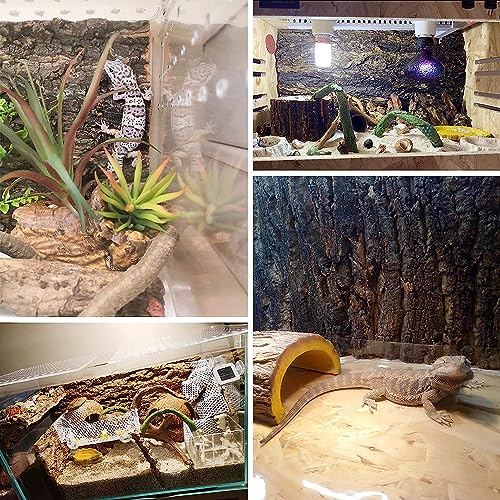 kathson 2Pcs 11.8” L x 11.8” W Cork Tile Background Bark Terrarium Backdrop Wall Decor Cork Bark for Reptiles Reptile Climbing Mat for Spider Gecko Lizard Bearded Chameleon Dragon Turtle Snake