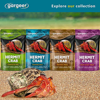 Gargeer 3oz Hermit Crab Soaking Salt, Calcium & Trace Minerals, Made in USA | Natural ocean-like bath! Pure sea salt, calcium & trace minerals for hydration, stress relief & molting - size: 3 Ounce (Pack of 1), style: Soaking Salt