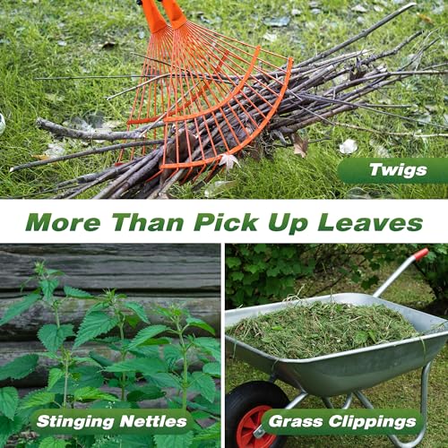 Walensee Leaf Grabber Rake, Long Handle Yard Debris Collector for Lawn | Scoop Leaves, Grass Clippings And Yard Debris Without Bending Or Touching. Steel Claws Secure Waste For Quick Cleanup.
