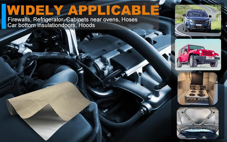 Titanium Thermal Barrier Adhesive Backed Heat Blanket Heat Shield Mat 12'' X 24'' for wall behind grill, fireplace kitchen cabinet 2500 Degrees Fire Pit Mat Fireproof Grill Pad - size: 12'' X 24''