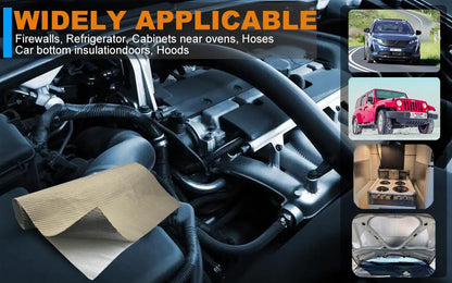 Titanium Thermal Barrier Adhesive Backed Heat Blanket Heat Shield Mat 12'' X 24'' for wall behind grill, fireplace kitchen cabinet 2500 Degrees Fire Pit Mat Fireproof Grill Pad - size: 12'' X 24''