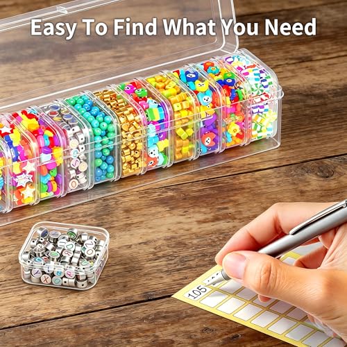 Bead Organizer Box, 13 Pcs Compartments Clear Plastic Storage Containers Set for Bracelet Making DIY, Jewelry, Small Parts - size: 13 Compartments