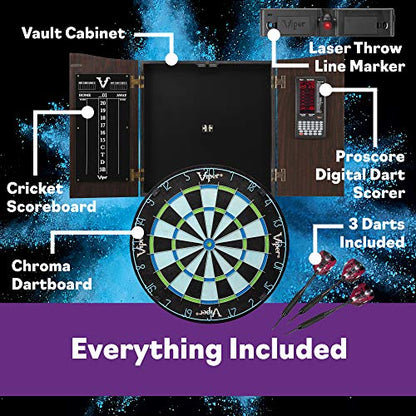 Deluxe Dartboard Cabinet with Integrated Pro Score and Cricket Scoreboard - style: Premium