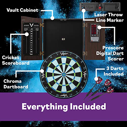 Deluxe Dartboard Cabinet with Integrated Pro Score and Cricket Scoreboard - style: Premium