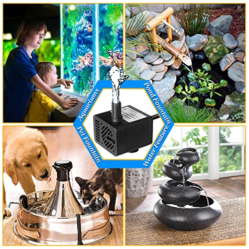 DC 5V USB Mini Submersible Water Pump with Tubing for Pet Fountain, Aquarium Fish Tank, Pond, Fountain, Hydroponics