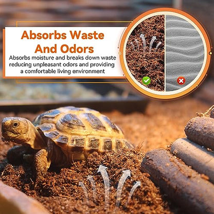 8 Pack Coconut Fiber Substrate, Natural Coco Coir Reptile Bedding | Reptile Substrate for Tortoises, Snakes, Hermit Crabs, Bearded Dragon and Turtles, Bioactive Terrarium Soil & Plant Substrate - color: 8 Pack