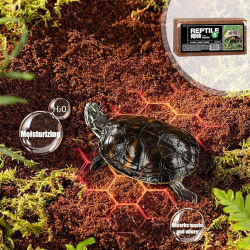 Coir Substrate for Reptile Natural Moisturizing Husk Bedding | Coirfiber Substrate Coir Husk Reptile Tortoise Snakes Hermit Crabs Burrowing Animals Natural Habitat Accessories Bedding