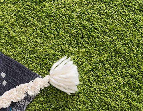 Unique Loom Solid Shag Collection Area Rug (3' 3" x 5' 3" Rectangle, Grass Green) - color: Grass Green, size: 3'3" x 5'3" (Rectangular)