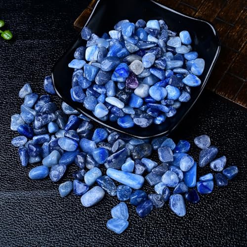 Erliway 7-9mm Blue Aventurine Healing Crystal Chips for Crafts, 100g | Natural Crushed Crystal Stones Tumbled Chips for Vase Filler Aquarium Gravel, Meditation Chakra Balancing, Candle DIY Making - color: Blue Aventurine