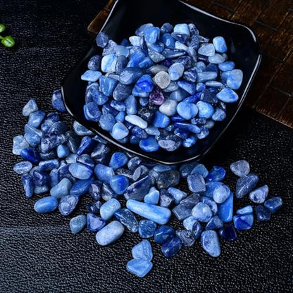 Erliway 7-9mm Blue Aventurine Healing Crystal Chips for Crafts, 100g | Natural Crushed Crystal Stones Tumbled Chips for Vase Filler Aquarium Gravel, Meditation Chakra Balancing, Candle DIY Making - color: Blue Aventurine