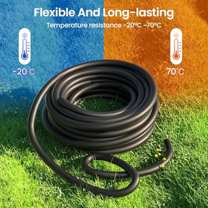 MIXC 1/2 Inch Drip Irrigation Tubing,100FT Main Tubing Hose, Flexible PVC Hose for Irrigation Parts Drip Emitters Drip Irrigation Systems, Black - size: 100FT 1/2'' Main Tube