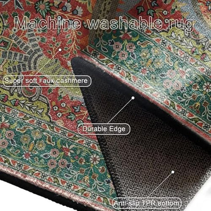 Green Crocodile Area Rugs 2ftx8ft for Dining Room Funky Crocodile Inspired Animal Print Rug for Bathroom Laundry Room Washable Non-Slip Boho Crocodile Carpet - size: 2'x8'/60*245cm/97"x24"(Rectangular)
