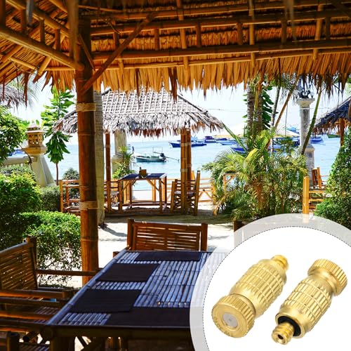 30 Pack 0.020" (0.5 mm) 10-24 UNC Brass Misting Nozzles High Pressure Misting System Heads Sprayer for Outdoor Cooling System Anti-drip Fogging Spray Heads for Gardening Landscaping Cooling