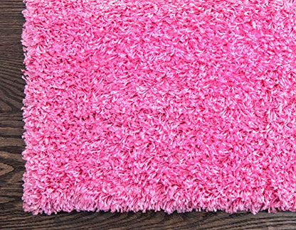 Unique Loom Solid Shag Collection Area Rug (2' x 3' 1" Rectangle, Taffy Pink) - color: Taffy Pink, size: 2' x 3'1" (Rectangular)