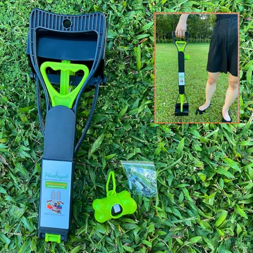 32" Pooper Scooper for Large Small Dogs and Cats, Portable Long Handle Foldable Poop Scoop,Pooper Scooper for Large Dogs with Poop Bags for Grass and Gravel Pet Waste Pick Up