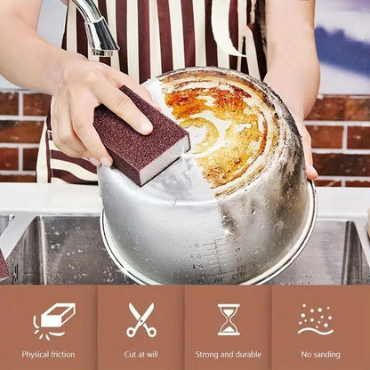 1pc Emery Magic Wipe Sponge, Pot Bottom Cleaning Descaling lron Rust Removal Dishwashing, Scouring Pads, Power Decontamination, Kitchen Toilt Supplies Tool