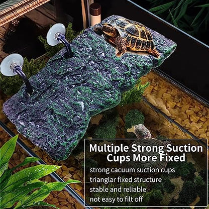 Minidiva Turtle Floating Platform, Floating Turtle Dock Rectangular Turtle Dock Polyurethane Foam Aquarium Floating Decorative Deck Climbing Brazilian Turtle (Large) - size: Large