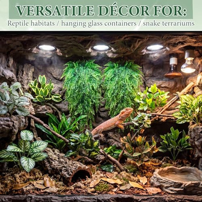 12 Pcs Reptile Plants Terrarium Hanging Plant Vines Artificial Leaves with Suction Cups Climbing Foliage for Bearded Dragon Lizard Gecko Snake Tank Accessories Decor(Petite Leaf Series) - style: Petite Leaf Series