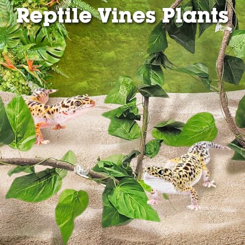 Tfwadmx 3FT Snake Vines for Climbing Enclosure Fake Jungle Vines Flowers Leaves Habitat Terrarium for Reptile Snake Chameleon Ball Python - size: 3.2 Ft Thin Vines 1 pc