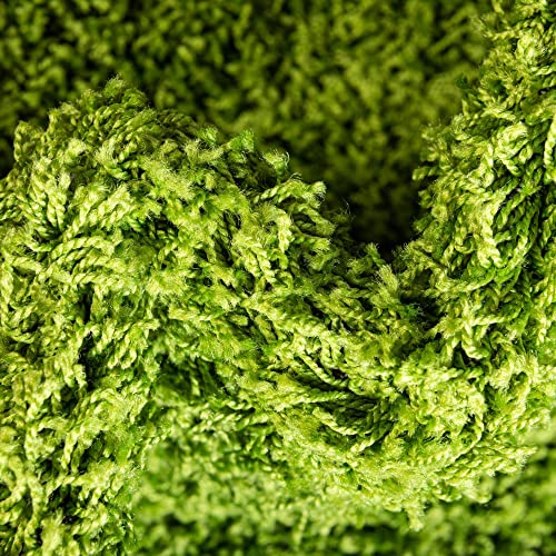 Unique Loom Solid Shag Collection Area Rug (2' 6" x 13' 1" Runner, Grass Green) - color: Grass Green, size: 2'6" x 13'1" (Runner)