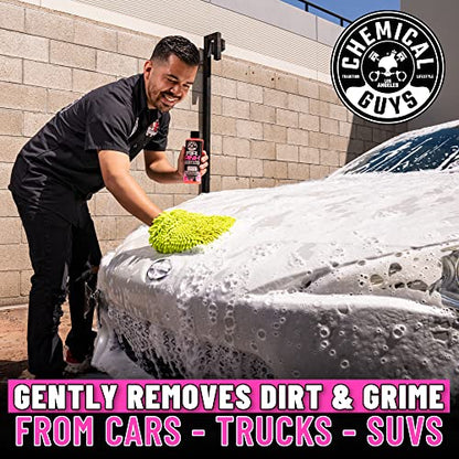 Chemical Guys Two Car Wash Bucket Kit with Dual Dirt Trap Filters, Chenille Wash Mitt, Mr. Pink, Citrus Wash, After Wash, and Drying Towel - 11 Items - Two Bucket Method Complete Setup | Two buckets with dirt traps, chenille mitt, Mr. Pink, Citrus Wash, A