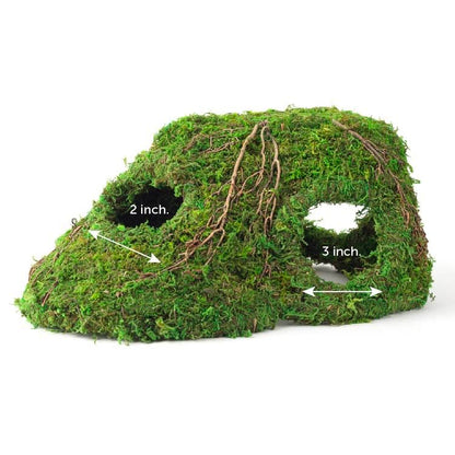 Galápagos (05370) Mossy Sapa Corner Hide - The Perfect Reptile Hide for Security and Comfort - A Natural and Secure Hide for Reptiles, Amphibians, and Invertebrates, L10” x W5.5” x H4.5”