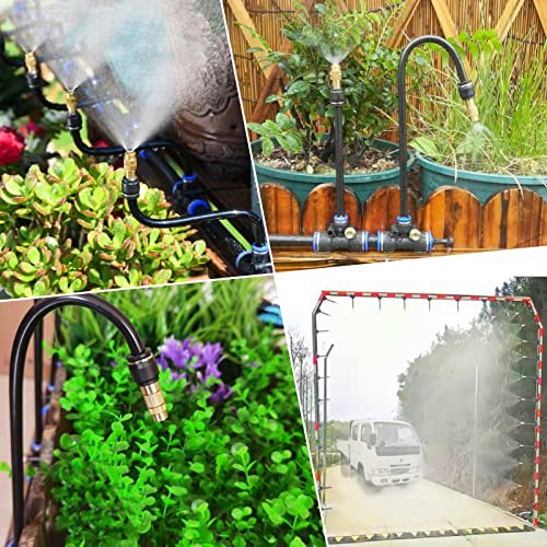 66FT Drip Irrigation Kit, Automatic Garden Watering System with Tool-Free Quick Connectors, 360° Bending Droppers & Copper Misting Nozzles for Greenhouse, Patio, Lawn & Vegetable Garden. (20M) - size: 20M