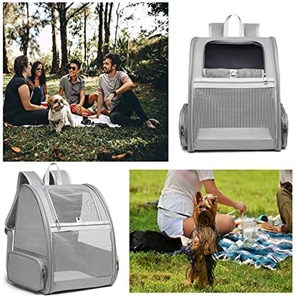 Texsens Innovative Traveler Bubble Backpack Pet Carriers for Cats and Dogs - color: Light Grey