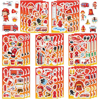 312Pcs Firefighter Stickers, Self Adhesive Firefighting Theme Sticker Fireman Stickers for Scrapbooks Envelopes Cards Gifts Crafts Party Favors Class Rewards - style: Firefighting