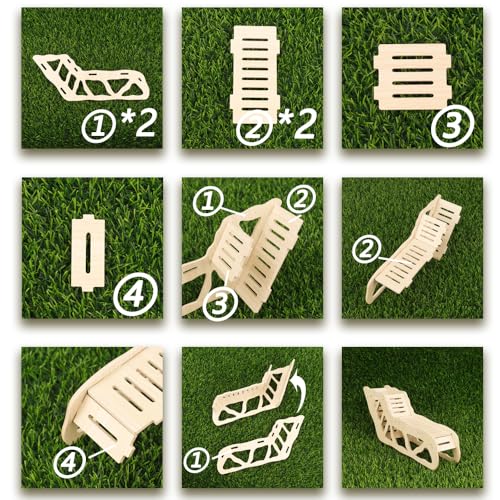 Versatile Hamster Hideout&Exploration Tunnel -Wooden Climbing Ladder&Peep Shelter | Hamster Hideout for Decorative Landscaping Digging Peeping Hide(Only for Small Hamsters)