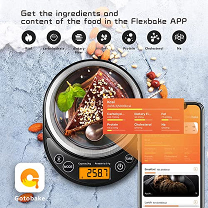 Smart Digital Food Scale Grams and Ounces Kitchen Scale 0.1g/3kg | Scale with Nutritional Calculator,Food Weight Scale for Weight Loss,Keto, Macro,Calorie,Meal Prep,6 units,LCD display
