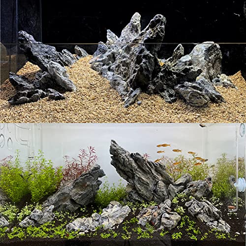 KINGRUI Natural Seiryu Rock Stone 11lb Dragon Stone for Aquarium Landscaping Models Fish Tank Decoration Reptile and Amphibian enclosures 3-6inch - size: 11lb(3-6inch)