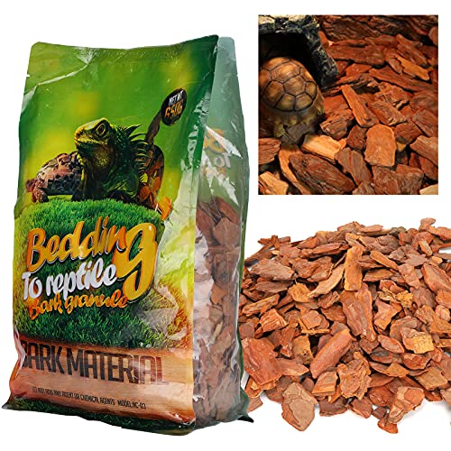 flexman 1Bag Reptile Bark Chips, 650g Forest Terrain Bark Fine Chips Bedding Brick for Lizards Tortoises Snakes Geckos Frogs (Brown) - size: small particles