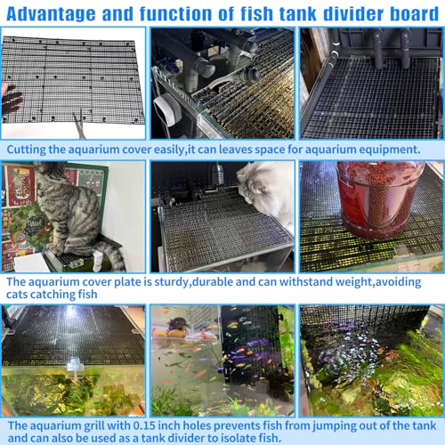 10pcs Plastic Egg Crate Grip Bottom Fish Tank Isolation Board Egg Crate Tray Panel Fish Tank Divider 60pcs Aquarium Board Support Kits - size: 8pcs 11.8X5.9 Inch and 60pcs support feet
