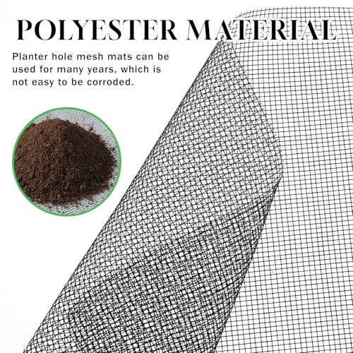 15 Pcs Drainage Mesh for Plant Pots, Mesh for Plants | 12 x 8 Inch Plastic Screen Meshs Pads, Prevents Soil Leakage (Black)