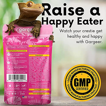 Gargeer 16oz Gentle Geck Breeder Diet - Crested Gecko Food. Made in USA | Expert-crafted superfood! Loaded with organic mango, banana, insect proteins & probiotics. No soy, wheat, or cheap fillers - size: 1 Pound (Pack of 1)