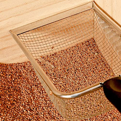 Scoops Terrarium Bedding Sand Sifter Stainless Steel Fine Small Pet Cage Cleaner Shovel - size: 2mm hole