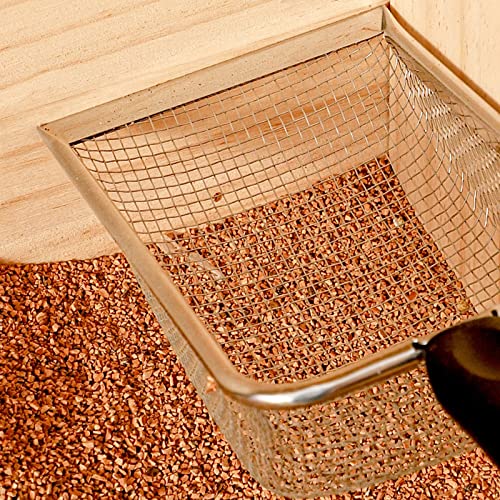 Scoops Terrarium Bedding Sand Sifter Stainless Steel Fine Small Pet Cage Cleaner Shovel - size: 2.8mm hole