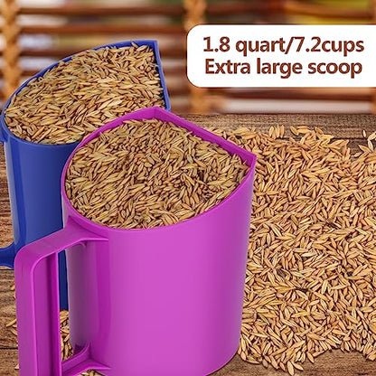 Feed Scoop - Grain Scoop for Horse,Heavy Duty Plastic Large Food Scoop for Large Dogs Livestock 1.8 Quart/7.2Cups (Purple) - color: Purple